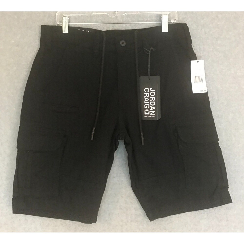 NWT Jordan Craig Cargo Shorts Mens Size 30 Black Hip Hop Streetwear MSRP $58.00
